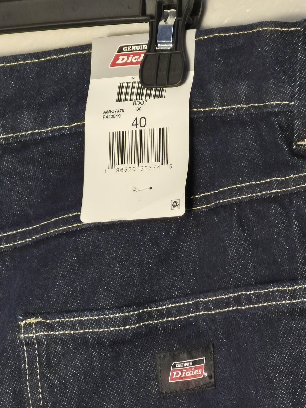 Dickies Men’s Dark Blue Jean Shorts with Contrast Stitching
